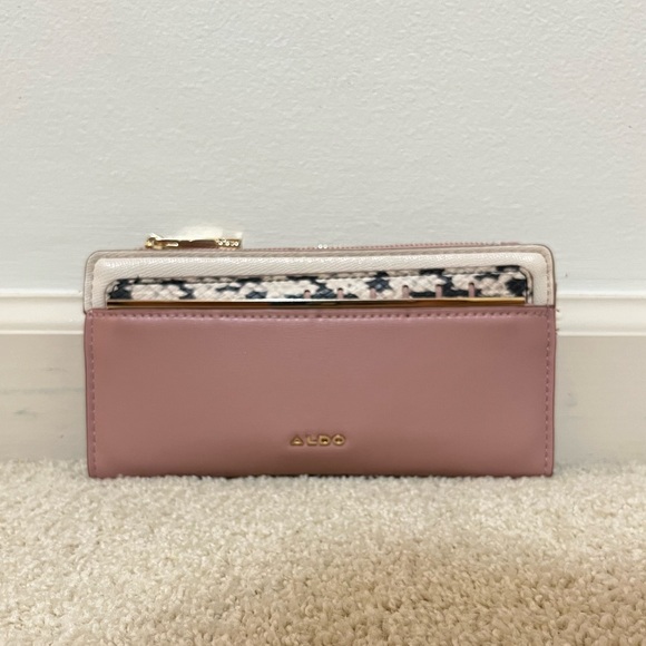 Matching Set Aldo Aferrandraa Pink Snakeskin Handbag w Ocoissa Wallet - Picture 7 of 9